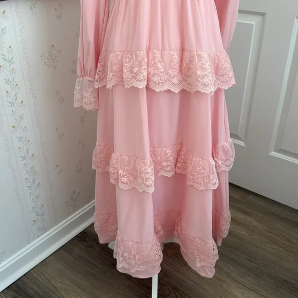 Chicwish Laced Tiered Chiffon Midi Dress - Picture 5 of 5